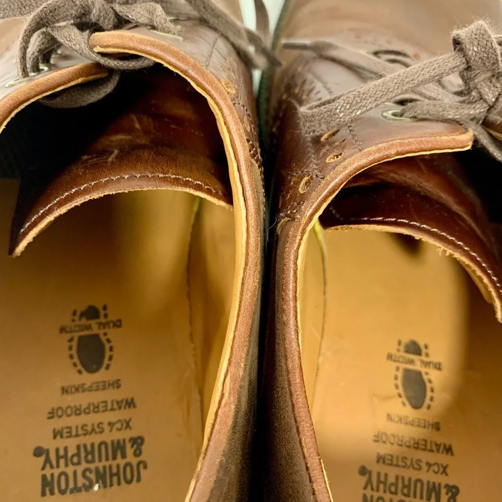 Johnston‎ & Murphy Saddle Oxford Shoe Men Sz 10.5 M Brown Leather Comfort Work